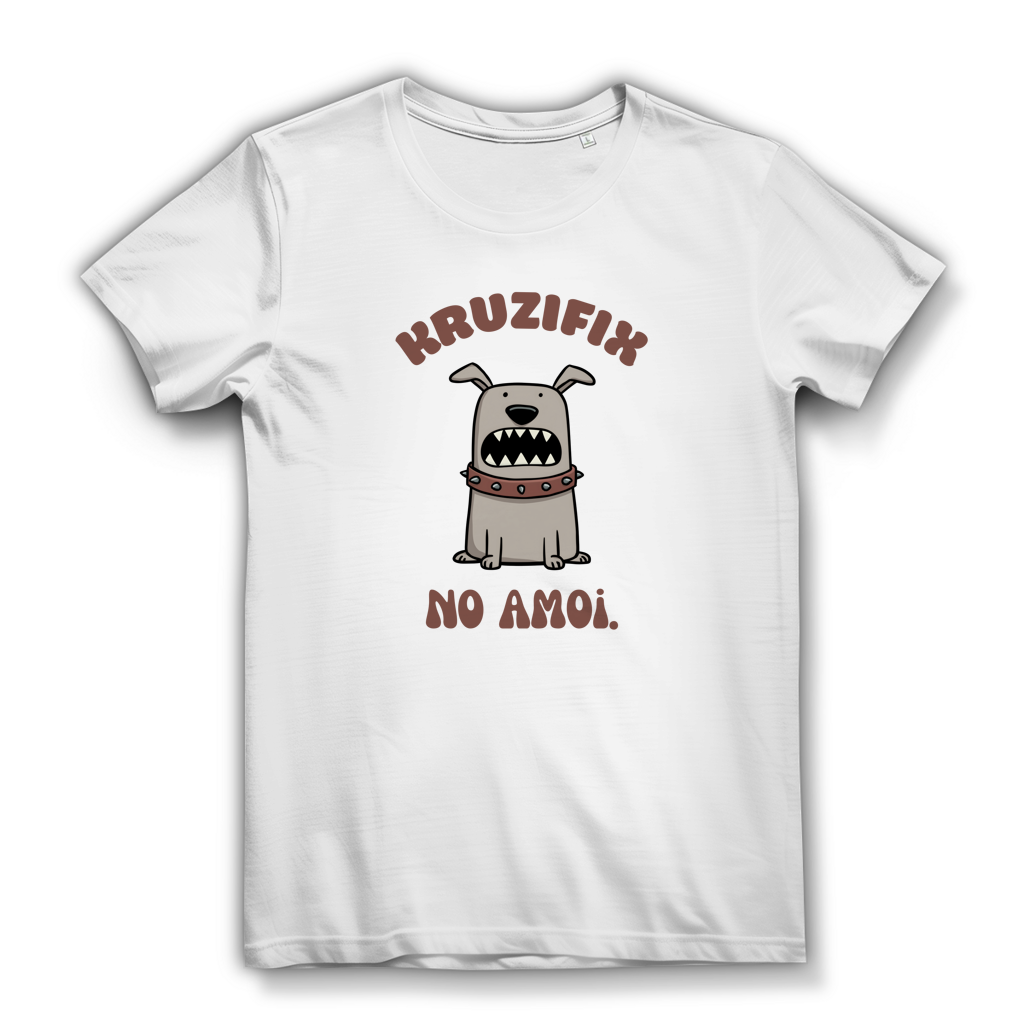 Kruzifix no amoi – Damen Bio T-Shirt