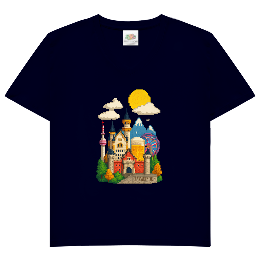 Bayern verpixelt – Damen V-Neck T-Shirt