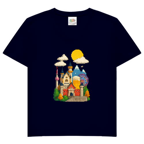 Bayern verpixelt – Damen V-Neck T-Shirt