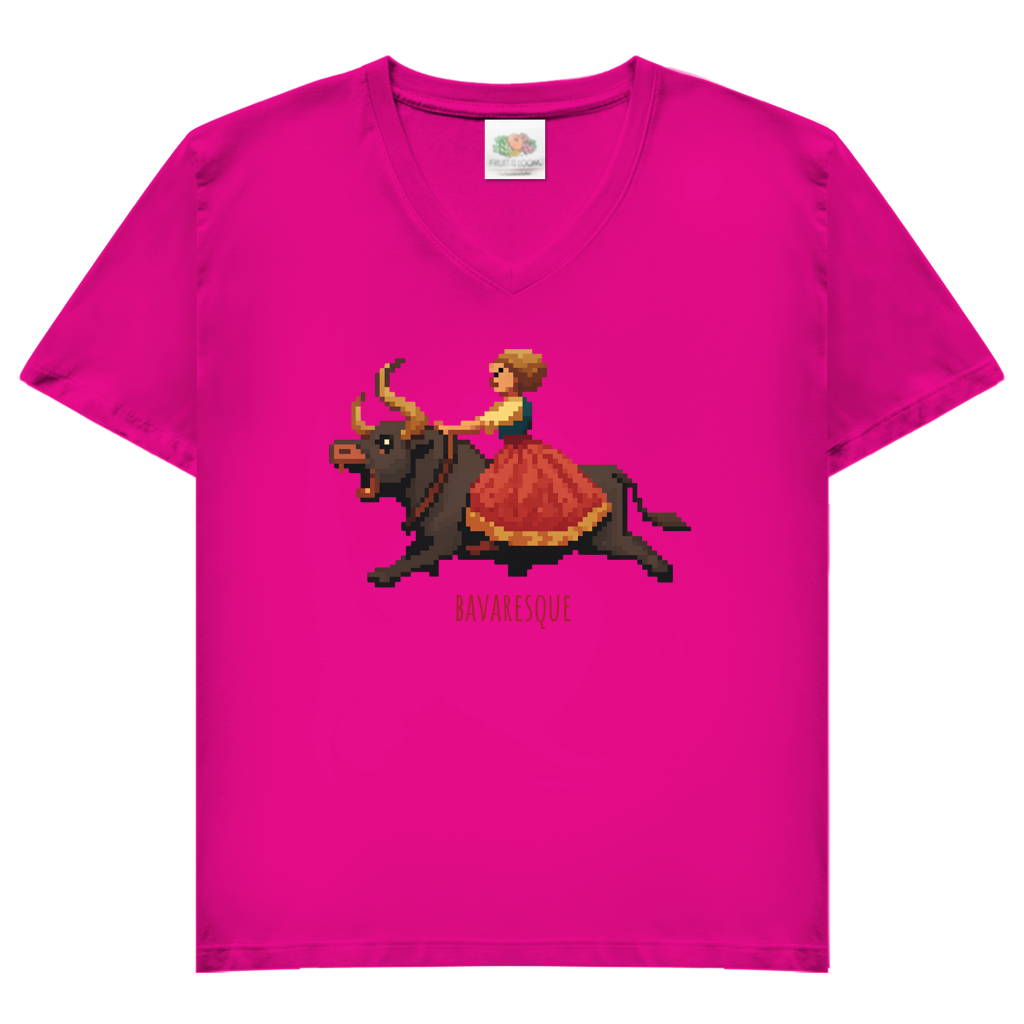 Wildes Bullenreiten – Damen V-Neck T-Shirt