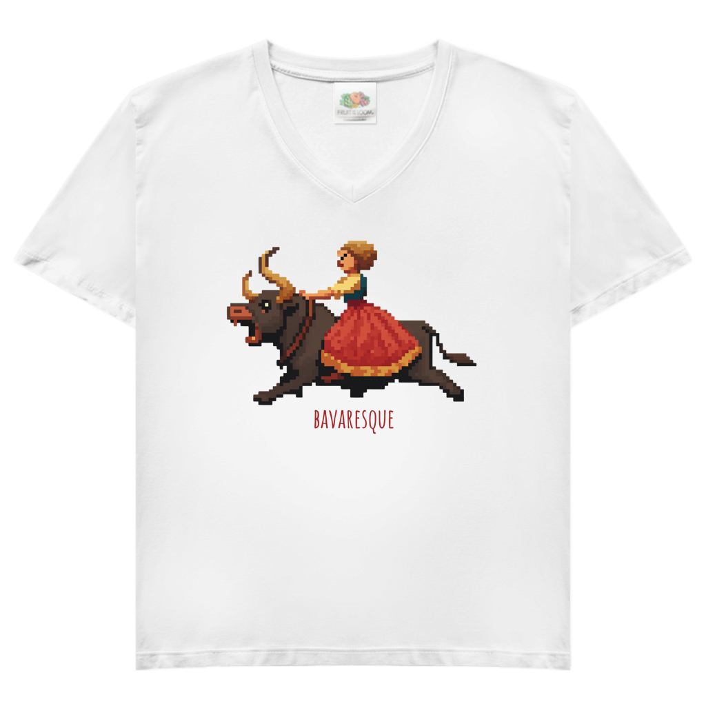 Wildes Bullenreiten – Damen V-Neck T-Shirt